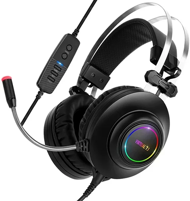 앱코 HACKER 가상 7.1 RGB 진동 노이즈 캔슬링 마이크 3D 초경량 게이밍 헤드셋
