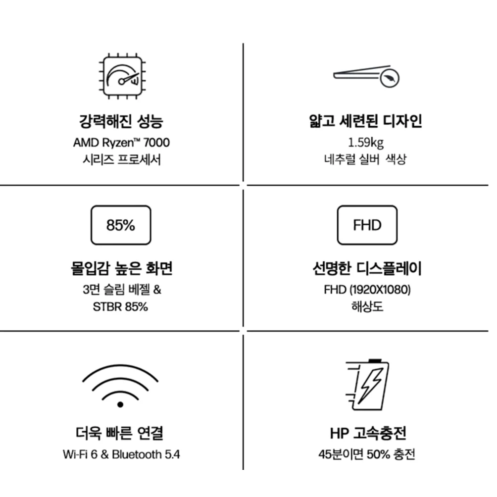 HP 노트북 15 Natural silver 15.6인치 • 라이젠5 • 512GB • 16GB • Free DOS • 2026.01 • 15-fc1061AU
