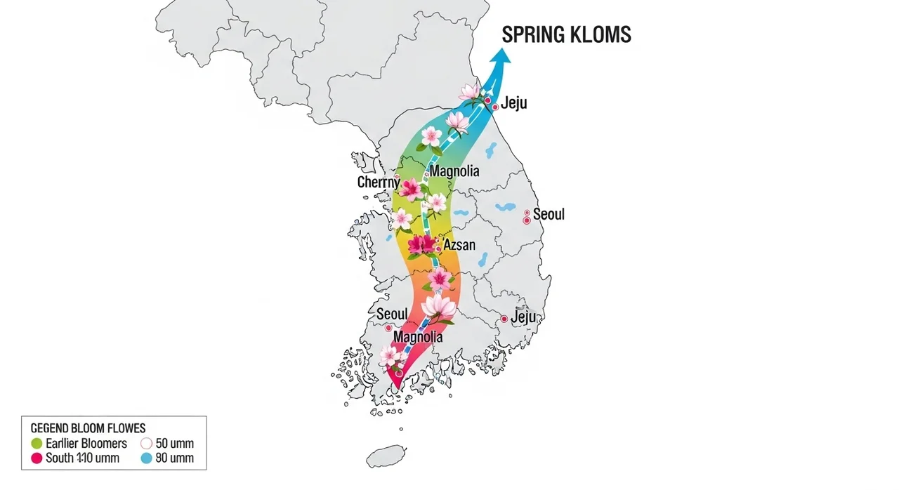 지역별 봄꽃 개화시기 흐름