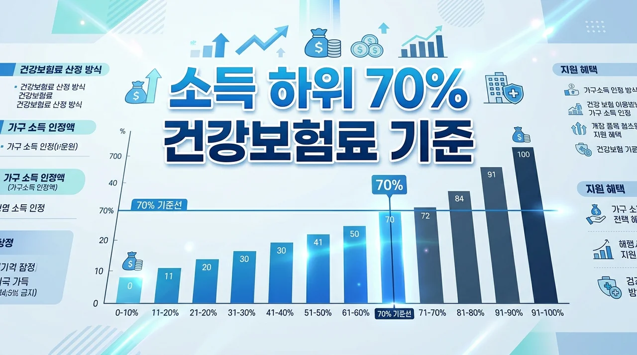 소득 하위 70% 건강보험료 기준 및 금액 확인 방법 완벽 정리