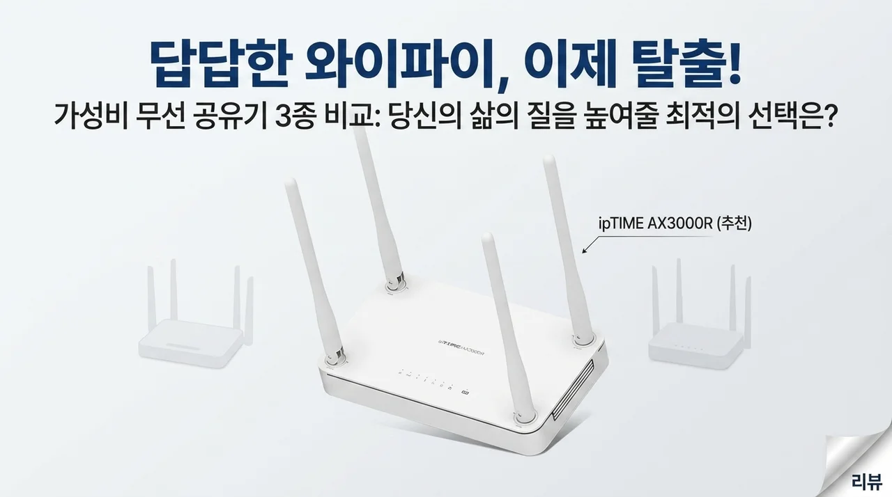 느려터진 와이파이 탈출! ipTIME AX3000R 등 공유기 3종, 삶의 질 수직 상승하는 선택은?