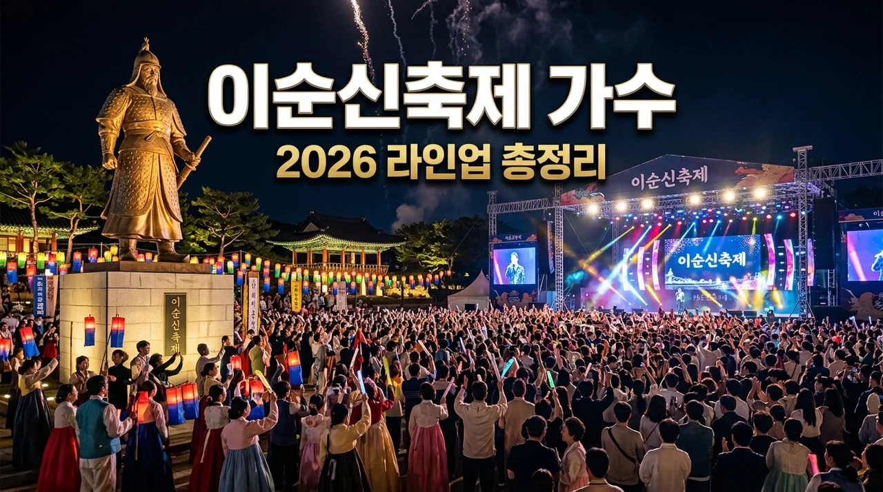 2026 아산 이순신축제 가수 라인업 총정리! 공연 시간 및 주차 셔틀 꿀팁