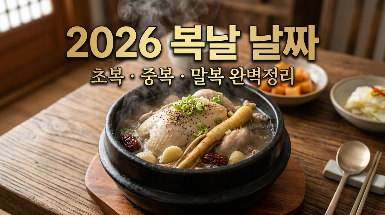 2026년 복날 날짜 총정리! 초복 중복 말복 언제? (월복 뜻과 보양식 추천)