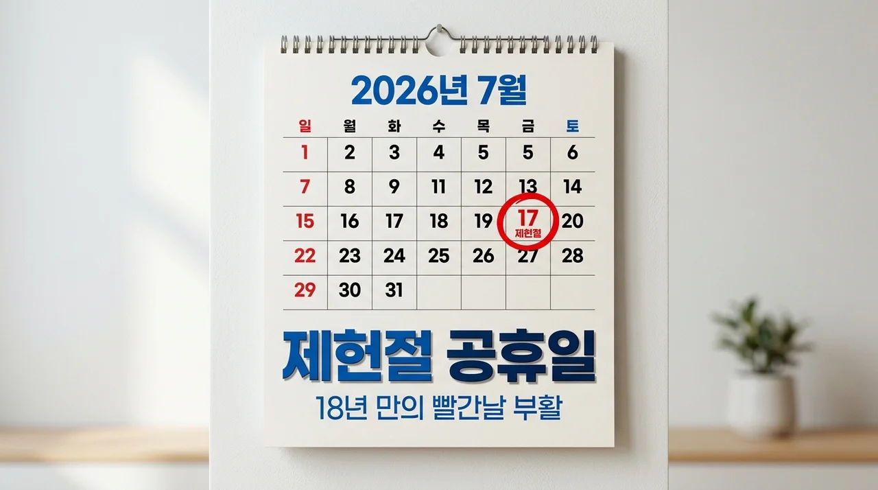제헌절 공휴일 2026년 부활 확정! 휴일수당 및 대체공휴일 총정리