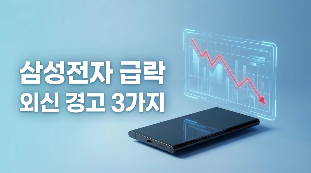삼성전자 주가 급락, 외신이 경고한 3가지 이유는? (반등 시점 분석)