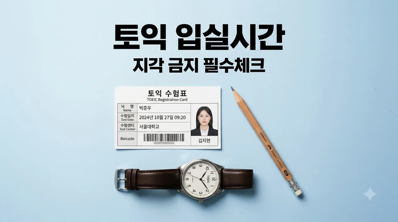 토익 입실시간 완벽 정리: 1분이라도 늦으면 입실 불가? 필수 준비물까지