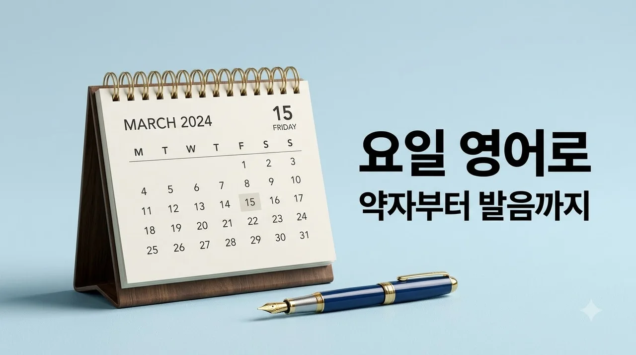 요일 영어로 완벽 정리! 월화수목금토일 풀네임, 약자, 발음, 어원까지