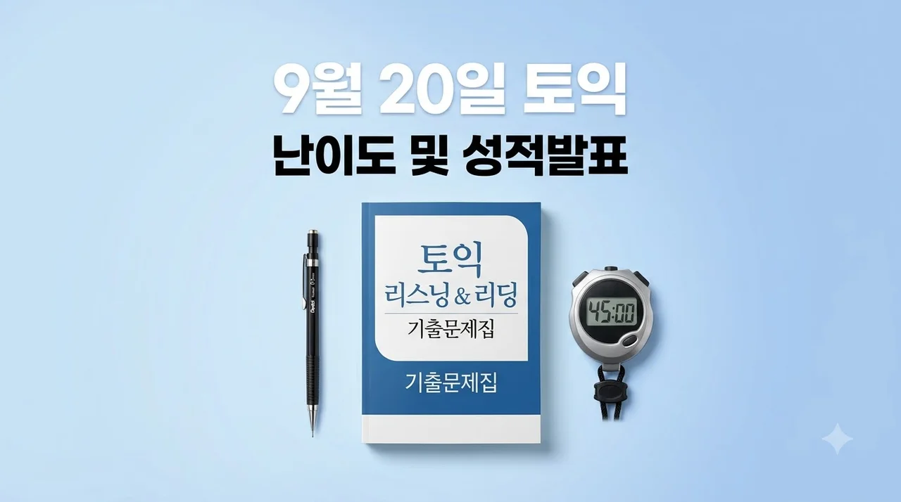 9월 20일 토익 난이도 후기 및 성적 발표일 총정리